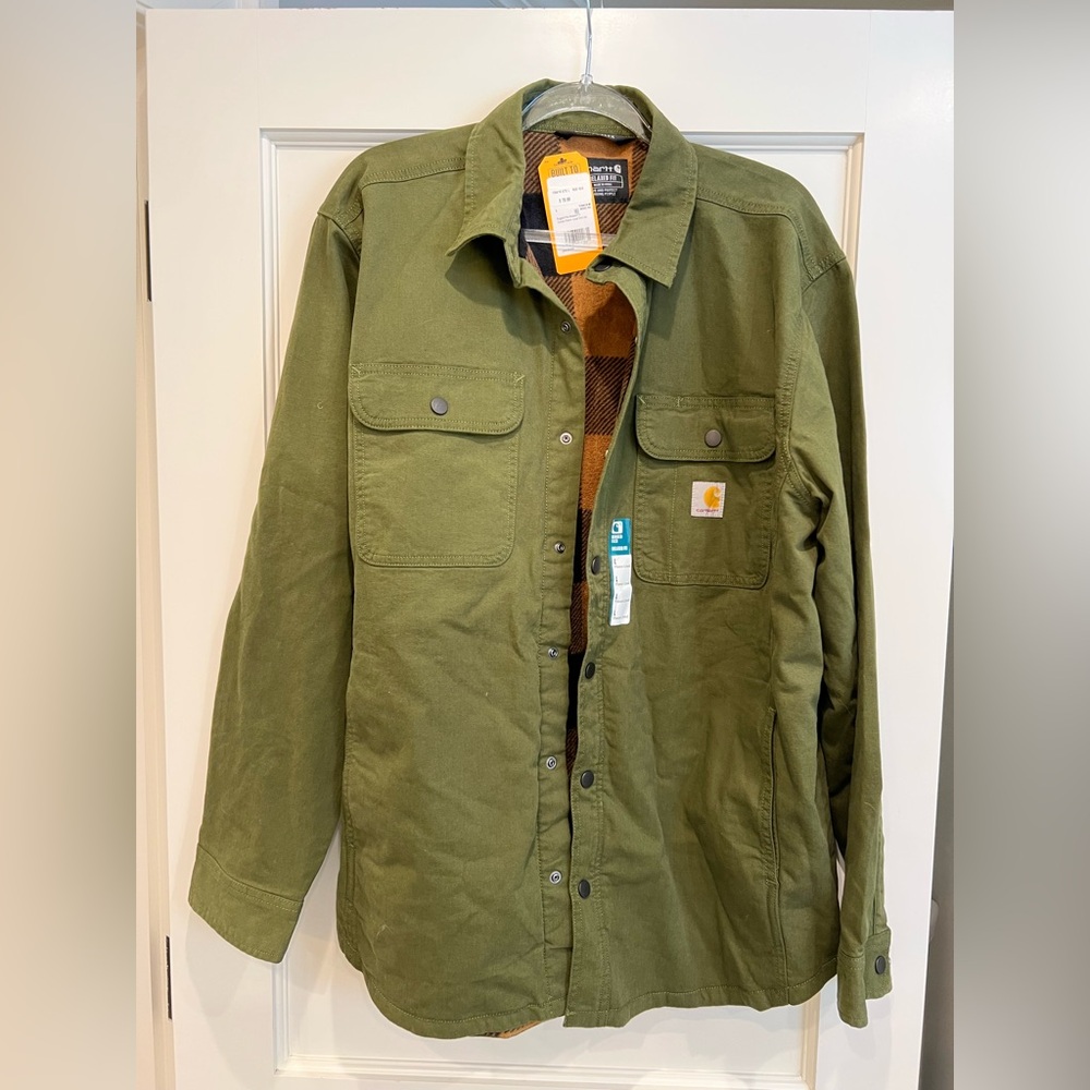 Carhartt Olive Green Jacket with Relaxed Fit. Fleece lined. New with tags.